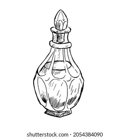 Alchemy bottle vector illustration isolated on white backgroun