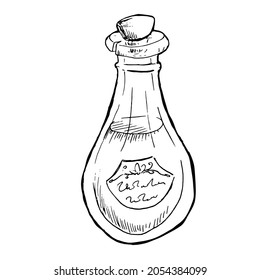 Alchemy bottle vector illustration isolated on white backgroun