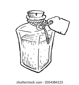 Alchemy bottle vector illustration isolated on white backgroun
