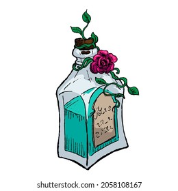 alchemy bottle vector illustration isolated on white background