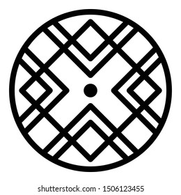 Alchemy circle icon. Outline alchemy circle vector icon for web design isolated on white background