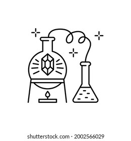 Alchemy color line icon. Isolated vector element. Outline pictogram for web page, mobile app, promo