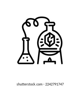 Alchemy color line icon. Isolated vector element. Outline pictogram for web page, mobile app, promo