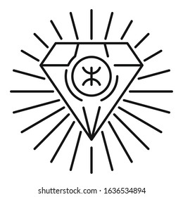 Alchemy diamond icon. Outline alchemy diamond vector icon for web design isolated on white background