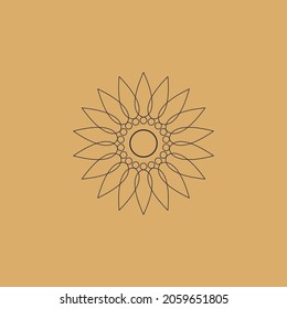 Alchimie esoterische mystische Zauberei Himmelstalisman Linie Symbol. spirituelles okkultistisches Objekt. Liine geometrische Abzeichen.
