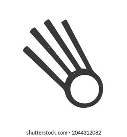 Alchemy, esoteric or alchemy symbol of Comet. Minimalistic icon. Vector shabby hand drawn illustration
