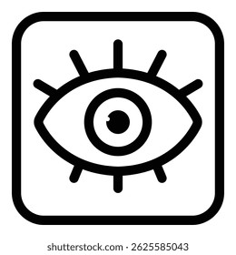 Ícone de amuleto de olho de alquimia. Contornar alquimia ícone do vetor amuleto do olho para web design isolado no fundo branco
