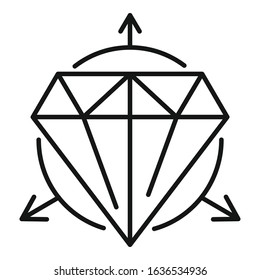Alchemy gemstone icon. Outline alchemy gemstone vector icon for web design isolated on white background