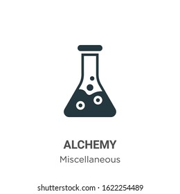 Alchemy glyph icon vector on white background. Flat vector alchemy icon symbol sign from modern miscellaneous collection for mobile concept and web apps design.