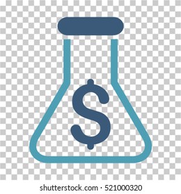 Alchemy icon. Vector pictogram style is a flat bicolor symbol, cyan and blue colors, chess transparent background. Designed for software and web interface toolbars and menus.