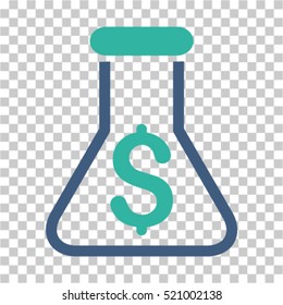 Alchemy icon. Vector pictogram style is a flat bicolor symbol, cobalt and cyan colors, chess transparent background. Designed for software and web interface toolbars and menus.