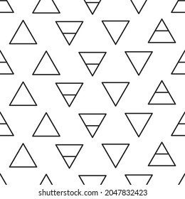 Alchemy icons with triangles - earth, air, fire, water. Seamless esoteric pattern. Vector illustration