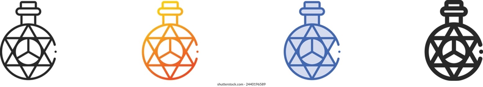 alchemy icon.Thin Linear, Gradient, Blue Stroke and bold Style Design Isolated On White Background