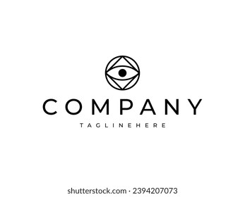 alchemy line eye sacred geometry logo design