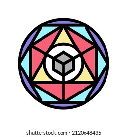 alchemy magic Farbe Symbol Vektorgrafik. Alchimiezauberzeichen. einzelne Symbolillustration