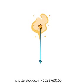 alchemy magic stick cartoon. incantation conjure, supernatural talisman, hex potion alchemy magic stick sign. isolated symbol vector illustration