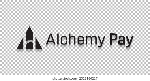 Alchemy Pay (ACH) criptocurrency logo worldmark aislado en el vector de fondo transparente png