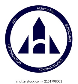 Alchemy Pay cryptocurrency logo. ACH crypto symbol icon flat vector illustration. EPS 10 editable template. 