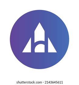 Symbol für das Token der Alchemy Pay-Kryptowährung. Jedes Tokensymbol. Kryptowährungs-Vektorsymbol. Flache Vektorgrafik - Vektorgrafik