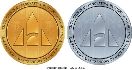 ilustración del logotipo de la moneda virtual alchemy pay-ach. ilustraciones vectoriales.