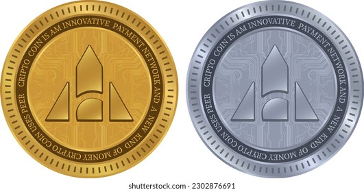 ilustración del logotipo de la moneda virtual alchemy pay-ach. ilustraciones vectoriales.