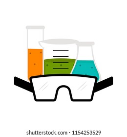 Alchemy potions with a lab glasses icon