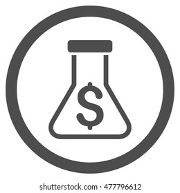 Alchemy rounded icon. Vector illustration style is flat iconic symbol, gray color, white background.