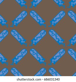 Alchemy seamless pattern background with bottles. Backdrop with cute laboratory bottles. Cartoon chemistry illustration. Magic liquid.