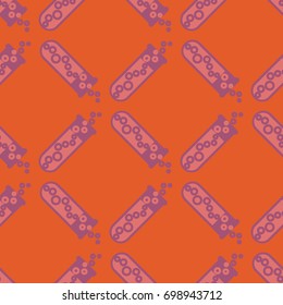 Alchemy seamless pattern background with bottles. Backdrop with cute laboratory bottles. Cartoon chemistry illustration. Magic liquid.