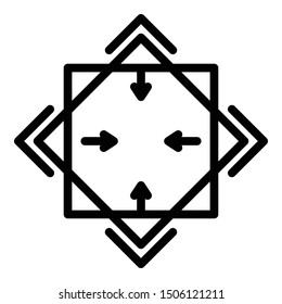 Alchemy square icon. Outline alchemy square vector icon for web design isolated on white background