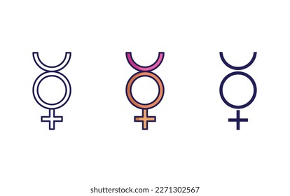 Alchemy Symbol line and solid illustration icon