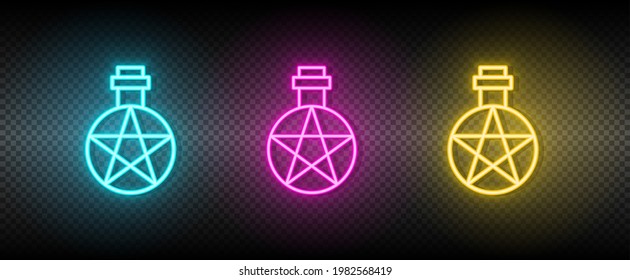Alchemy symbol neon vector icon