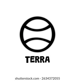 Símbolo alquímico de Terra isolado em fundo transparente. Modelo de ícone de legenda minimalista. Ilustração desenhada à mão shabby