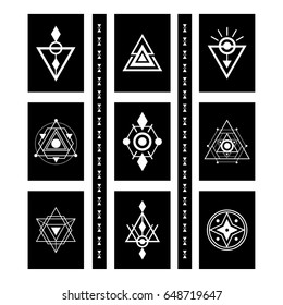 Alchemy symbols collection. Religion, philosophy, spirituality, occultism.