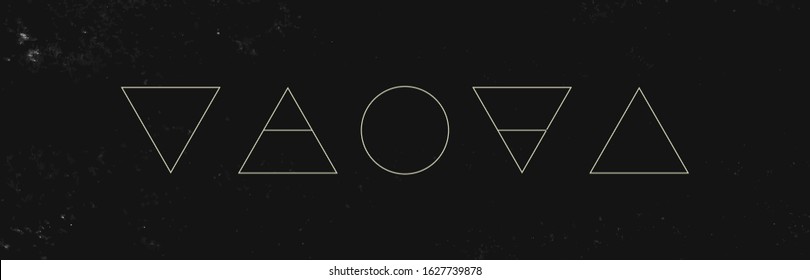 Alchemy symbols isolated on dark background. Magic vector decorative elements