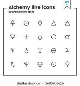 Alchemy thin line icon. Vector illustration symbol elements for web design and apps.