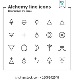 Alchemy thin line icon. Vector illustration symbol elements for web design and apps.