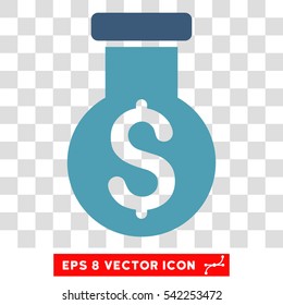 Alchemy vector icon. Image style is a flat cyan and blue pictogram symbol.