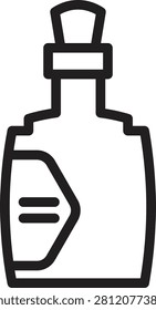 Alchohol Bottle Drink Line Icon