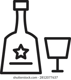 Alchohol Bottle Drink Line Icon