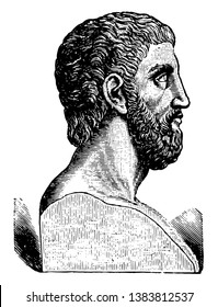 Alcibiades,  c. 450404 BC , he was a general and prominent Athenian statesman, one of the political leaders in Athens during the Peloponnesian war, vintage line drawing or engraving illustration