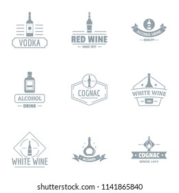 Alco party logo set. Simple set of 9 alco party vector logo for web isolated on white background