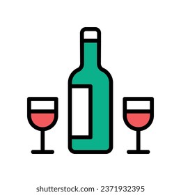 Aislamiento de iconos de Alcohal en la ilustración de material vectorial de fondo blanco.