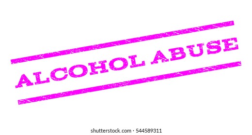 Alcohol Abuse watermark stamp. Text caption between parallel lines with grunge design style. Rubber seal stamp with scratched texture. Vector magenta color ink imprint on a white background.
