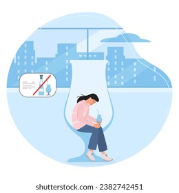 Alcohol addiction Alcoholism Problem Vector Drink