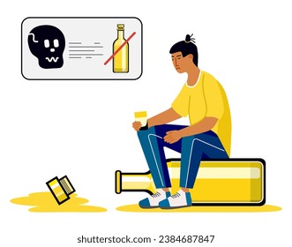 Alcohol addiction Alcoholism Problem Vector Drink
