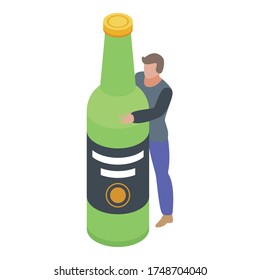 Alcohol addiction icon. Isometric of alcohol addiction vector icon for web design isolated on white background