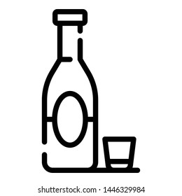 Alcohol addiction icon. Outline alcohol addiction vector icon for web design isolated on white background