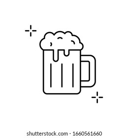 Alcohol addictions, beer icon. Simple line, outline vector elements of addictive human for ui and ux, website or mobile application