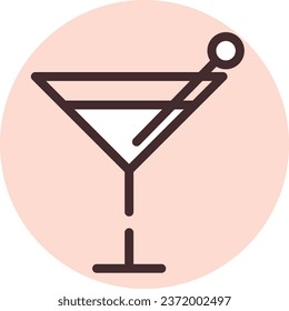 Alcohol allergy, illustration or icon, vector on white background.